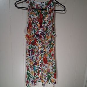 Forever 21 Multicolor Floral Ruffle Tunic